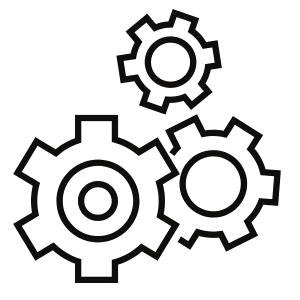 Icon of gears to represent Engineering