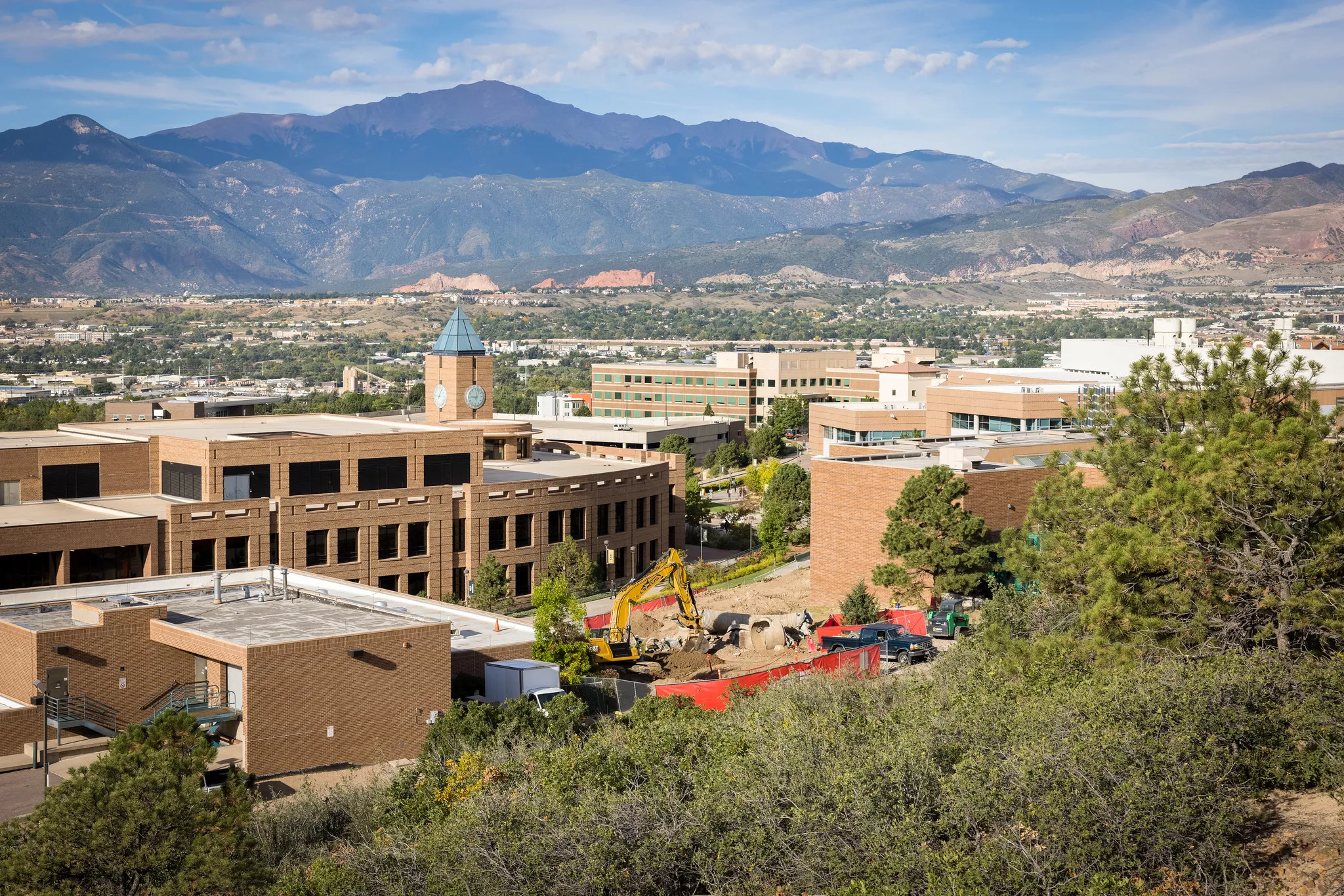 Aerial view of Engineering Center construction on UCCS Campus