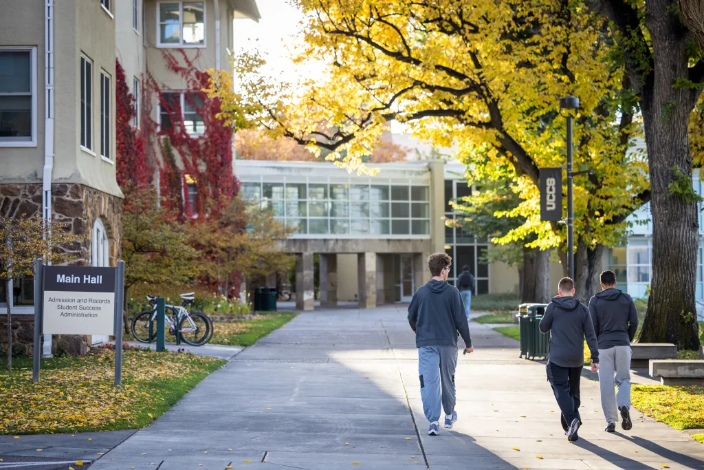 Students walking on UCCS Campus 