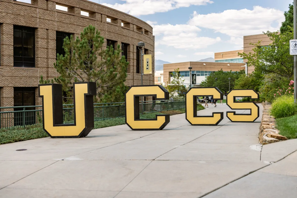 Large UCCS Letters on side walk